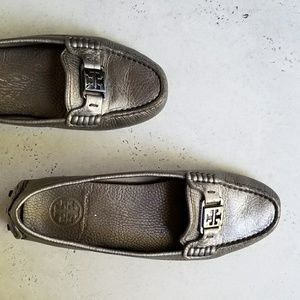 Silver Tory Burch Driving Loafers - sz 8